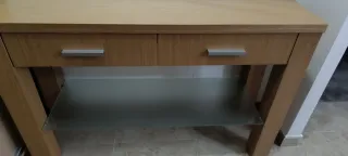 Mueble de entrada con espejo color roble