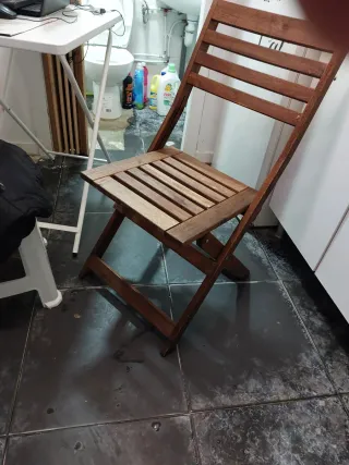 Silla plegable de madera