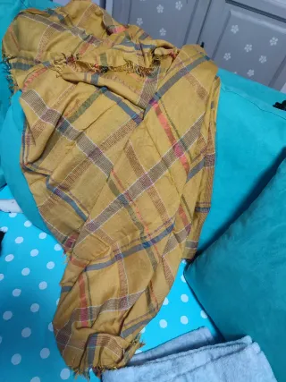 Sciarpa grande in cotone a quadri