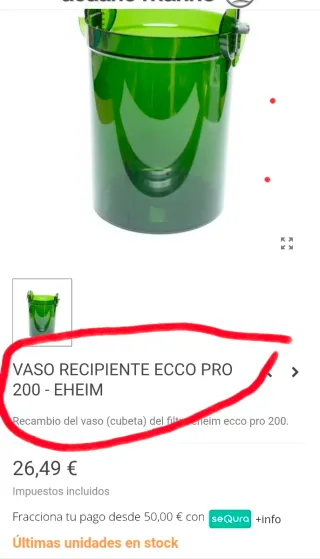 Filtro Eheim ECCO PRO 200 exterior acuario