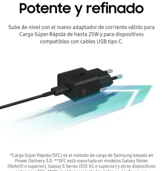 Cargador Ultarrápido Samsung 25W USB-C  con Cable