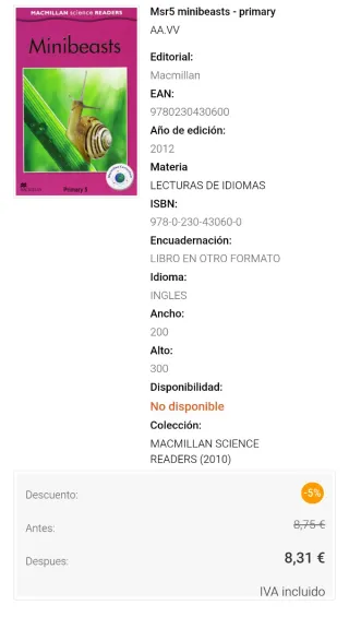 Minibeasts Macmillan Primary 5 (English)