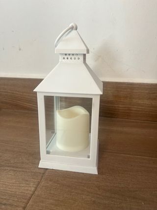 Farolillo blanco con vela LED