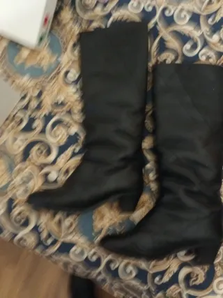 Stivali pelle vintage neri