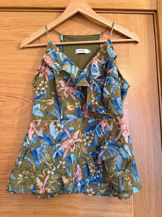 Blusa Formula Joven Estampada Flores Talla L