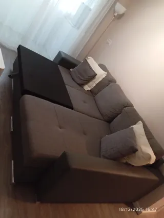 Sofá Chaise Longue 250cm Gris y Negro