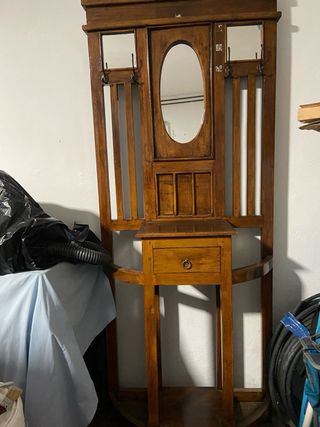 Mobile ingresso in legno con specchio