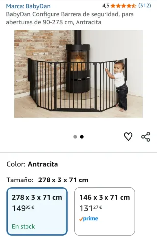Barrera seguridad BabyDan Configure Antracita