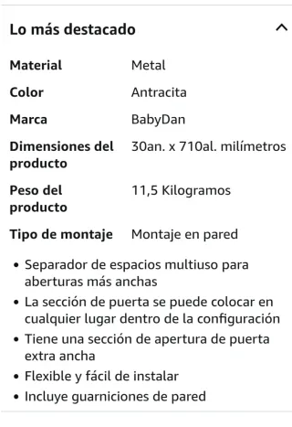 Barrera seguridad BabyDan Configure Antracita