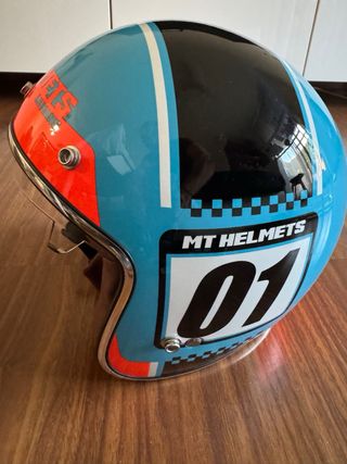 Casco Moto Vintage Le Mans Marca Helmet.