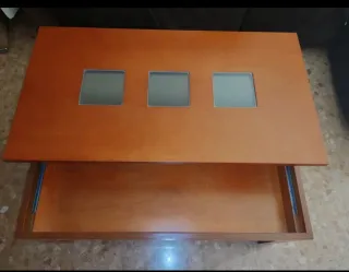 Mesa de centro elevable color cerezo