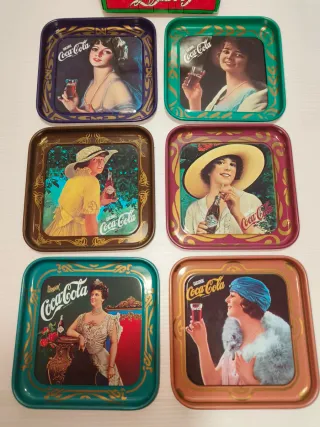 Set 6 Sottobicchieri Coca Cola Metallo Vintage