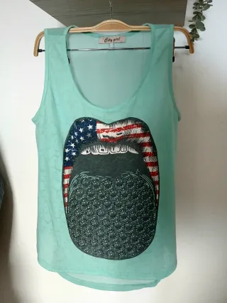 Camiseta tirantes City Girl boca USA