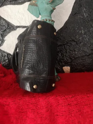 Bolso Piel Adolfo Domínguez Negro Cocodrilo