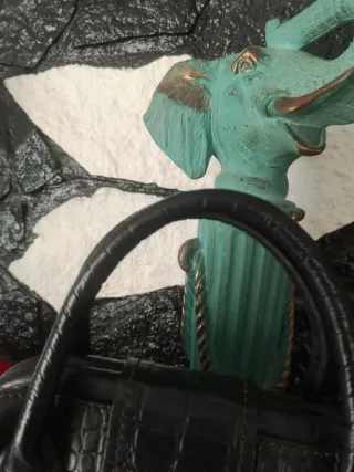 Bolso Piel Adolfo Domínguez Negro Cocodrilo