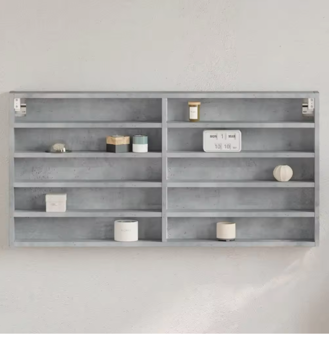 Vitrina Madera Ingeniería 100x8.5x50 cm Gris