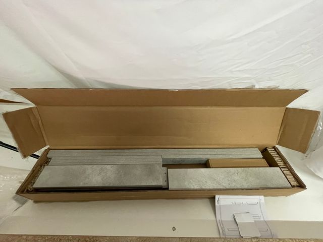 Vitrina Madera Ingeniería 100x8.5x50 cm Gris