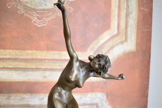 Bronce Colinet bailarina sobre mármol firmado