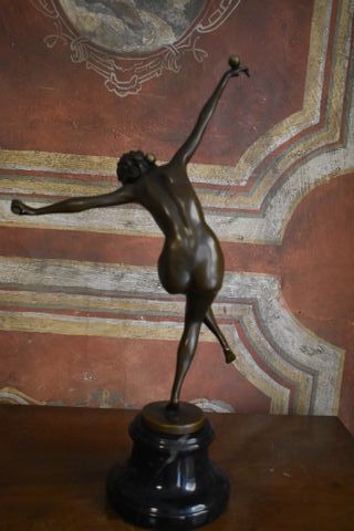 Bronce Colinet bailarina sobre mármol firmado