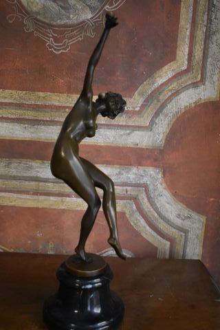 Bronce Colinet bailarina sobre mármol firmado