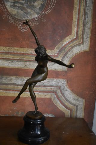 Bronce Colinet bailarina sobre mármol firmado