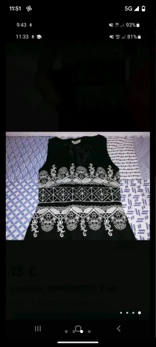 Vestido Fiesta Tintoretto Talla 36 Negro