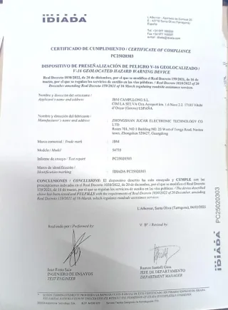 Baliza V16 JBM Geocalizable