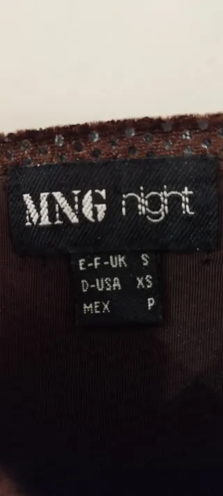 Top brillante marrón y dorado