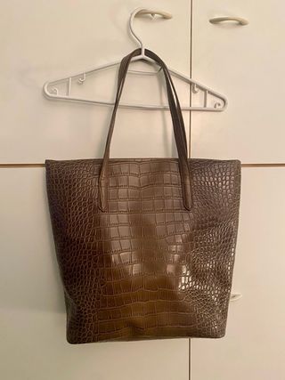 Borsa Studio Pollini marrone stampa cocco