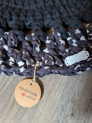 Alfombra redonda hecha a mano multicolor