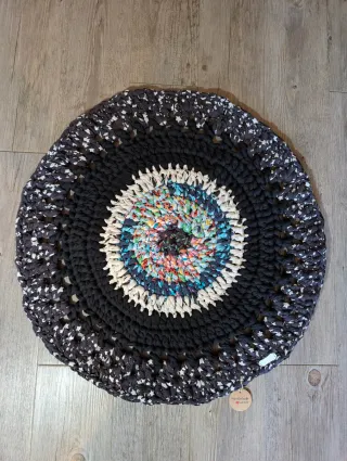 Alfombra redonda hecha a mano multicolor