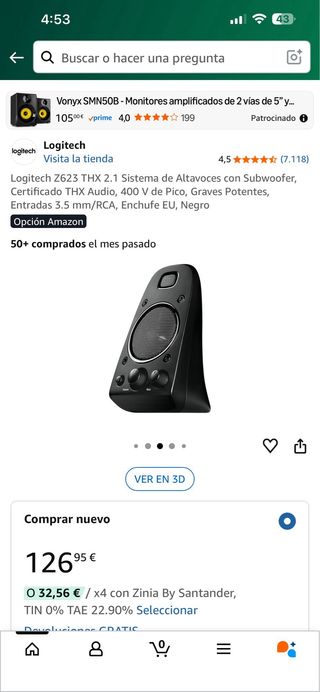 Logitech Z623 THX 2.1 Altavoces con Subwoofer