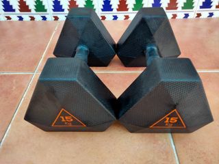 Mancuernas 15 Kg Caucho (Par)