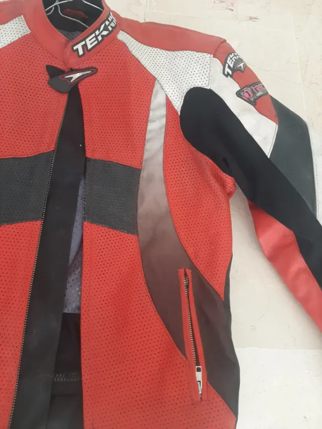 Chaqueta Moto TEKNIC Roja blanca y Negra t= 54