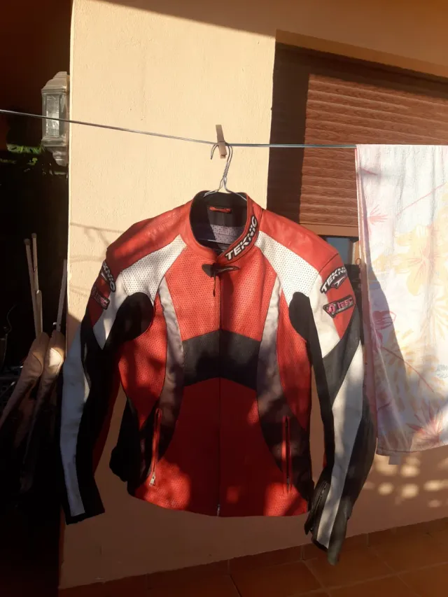 Chaqueta Moto TEKNIC Roja blanca y Negra t= 54