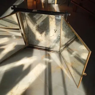 Espejo Tríptico Pared Antiguo