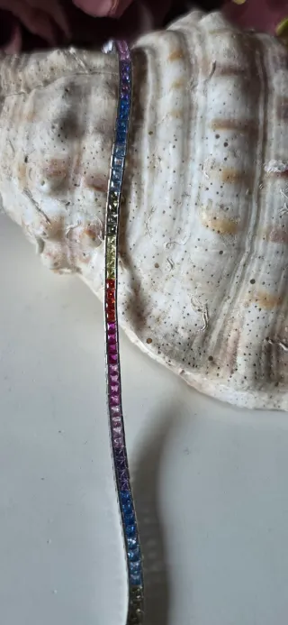 Pulsera Riviere Plata Zafiros Multicolor