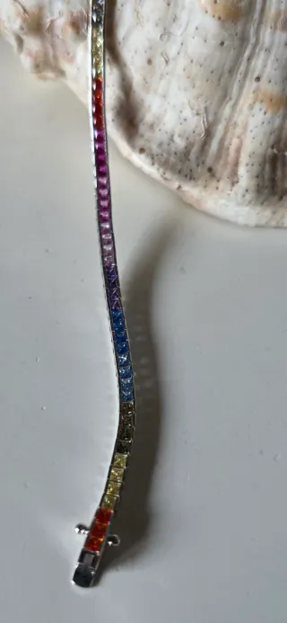 Pulsera Riviere Plata Zafiros Multicolor