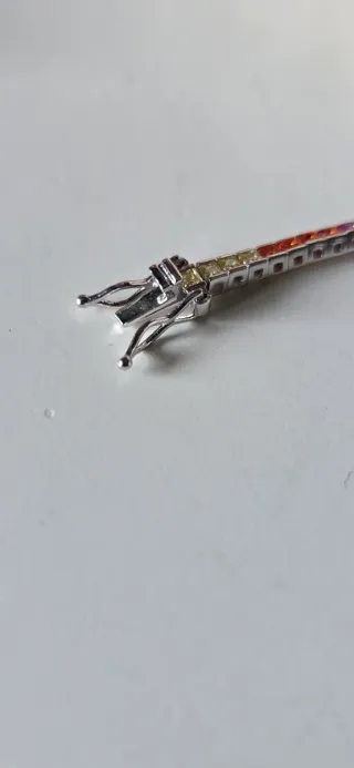 Pulsera Riviere Plata Zafiros Multicolor