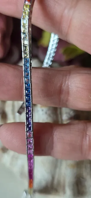 Pulsera Riviere Plata Zafiros Multicolor