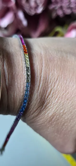 Pulsera Riviere Plata Zafiros Multicolor