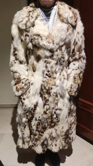 Abrigo largo de pelo de conejo