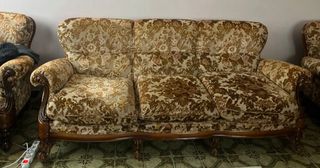 Set di Divani Vintage: Pouf + 2 Poltrone