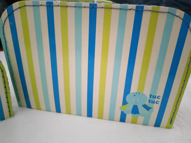 Maletín infantil Tuctuc rayas azules y verdes