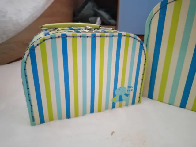 Maletín infantil Tuctuc rayas azules y verdes