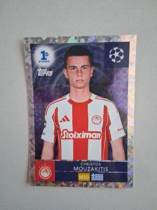 CROMO, 1 STICKER, TOPPS, CHRISTOS MOUZAKITIS, UEFA