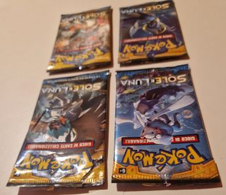 4 Bustine Vuote Pokémon Sole e Luna