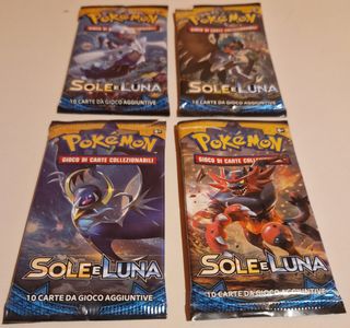 4 Bustine Vuote Pokémon Sole e Luna