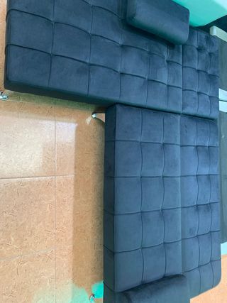 Sofá Cama Chaise Longue Negro