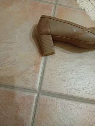 Scarpe donna tacco beige/marrone